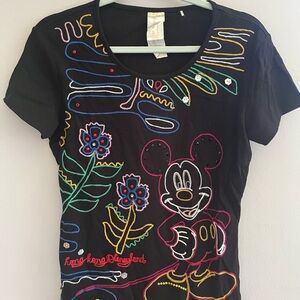 Hong Kong Disneyland Black Mickey Mouse Womens T-Shirt